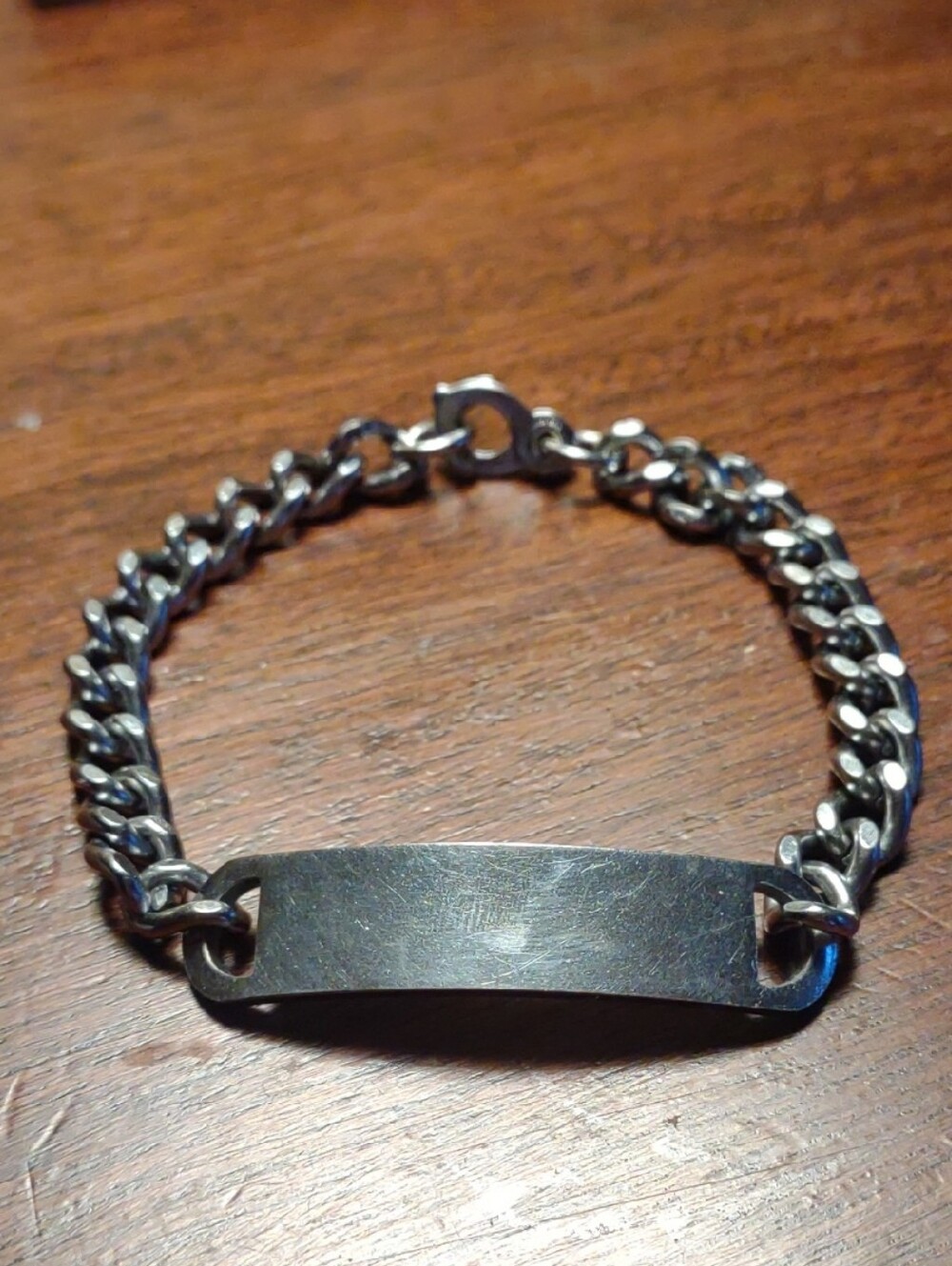 Stainless Steel ID Bracelet with Polished Plate For Engraving